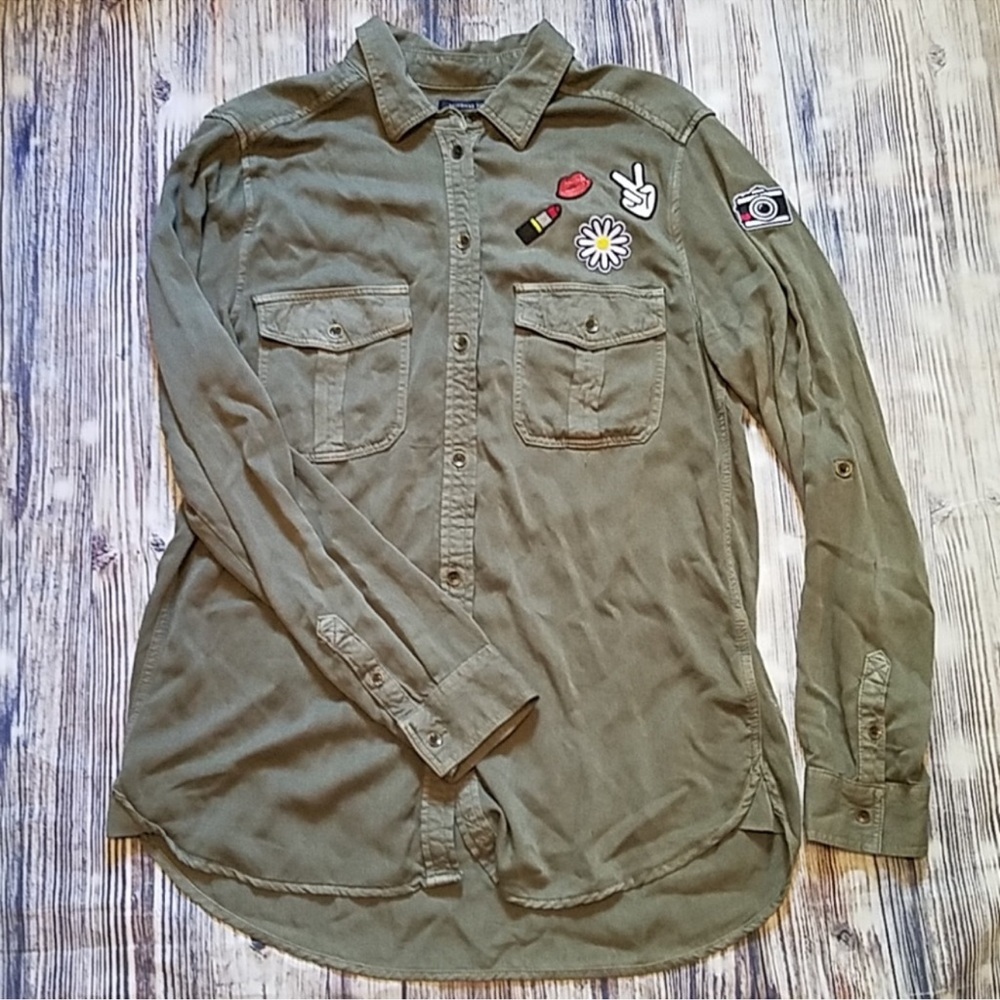 American Eagle Button Down Size Small Boyfriend F… - image 1